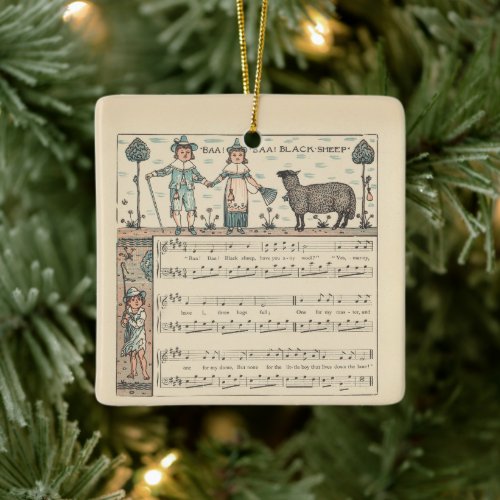 Walter Crane Baa Baa Black Sheep Nursery Rhyme  Ceramic Ornament