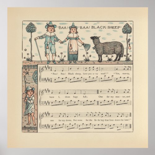 Walter Crane Baa Baa Black Sheep Nursery Rhyme  Holder