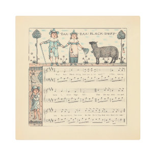 Walter Crane Baa Baa Black Sheep Nursery Rhyme  Metal Print