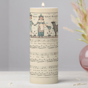 Walter Crane Baa Baa Black Sheep Nursery Rhyme  Pillar Candle
