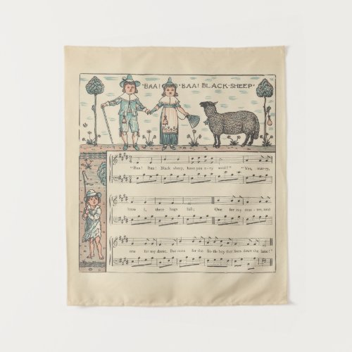 Walter Crane Baa Baa Black Sheep Nursery Rhyme Tapestry
