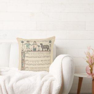 Walter Crane Baa Baa Black Sheep Nursery Rhyme Throw Pillow