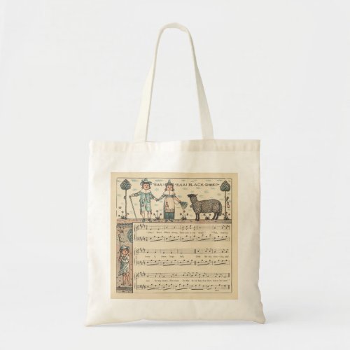 Walter Crane Baa Baa Black Sheep Nursery Rhyme Tote Bag