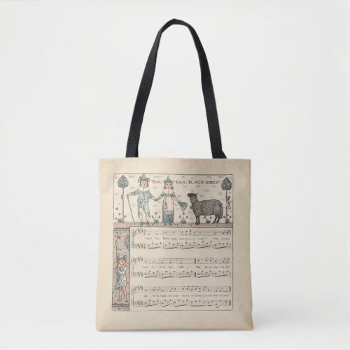 Walter Crane Baa Baa Black Sheep Nursery Rhyme Tote Bag