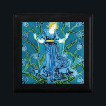Walter Crane Bluebell Art Nouveau Flower Maiden Gift Box<br><div class="desc">This elegant illustration, "Bluebell", is a celebrated work from the "Flora's Train" series (c. 1900) by Walter Crane, a leading figure of the Arts and Crafts movement. The piece personifies the bluebell flower as a graceful maiden draped in a flowing, deep blue gown that mirrors the delicate petals. Influenced by...</div>