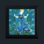 Walter Crane Bluebell Art Nouveau Flower Maiden Gift Box<br><div class="desc">This elegant illustration, "Bluebell", is a celebrated work from the "Flora's Train" series (c. 1900) by Walter Crane, a leading figure of the Arts and Crafts movement. The piece personifies the bluebell flower as a graceful maiden draped in a flowing, deep blue gown that mirrors the delicate petals. Influenced by...</div>