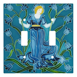 Walter Crane Bluebell Art Nouveau Flower Maiden Light Switch Cover