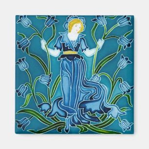 Walter Crane Bluebell Art Nouveau Flower Maiden Magnet