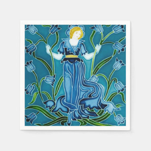 Walter Crane Bluebell Art Nouveau Flower Maiden Napkins