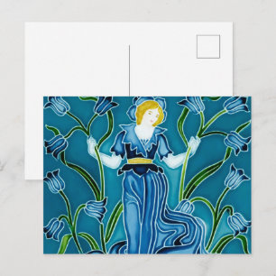Walter Crane Bluebell Art Nouveau Flower Maiden Postcard