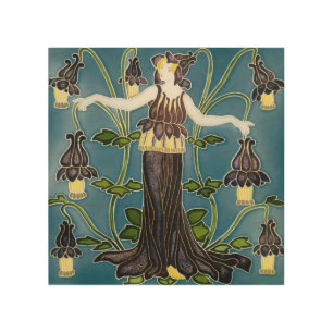 Walter Crane Columbine Art Nouveau Purple Flower