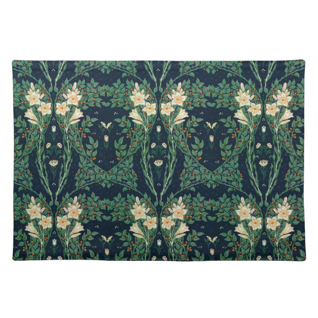 Walter Crane "Francesca" Botanical Cloth Placemat (Front)
