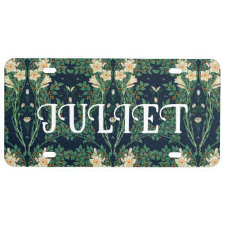 Walter Crane "Francesca" Botanical License Plate