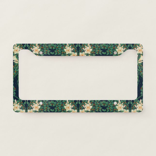 Walter Crane "Francesca" Botanical License Plate Frame (Front)