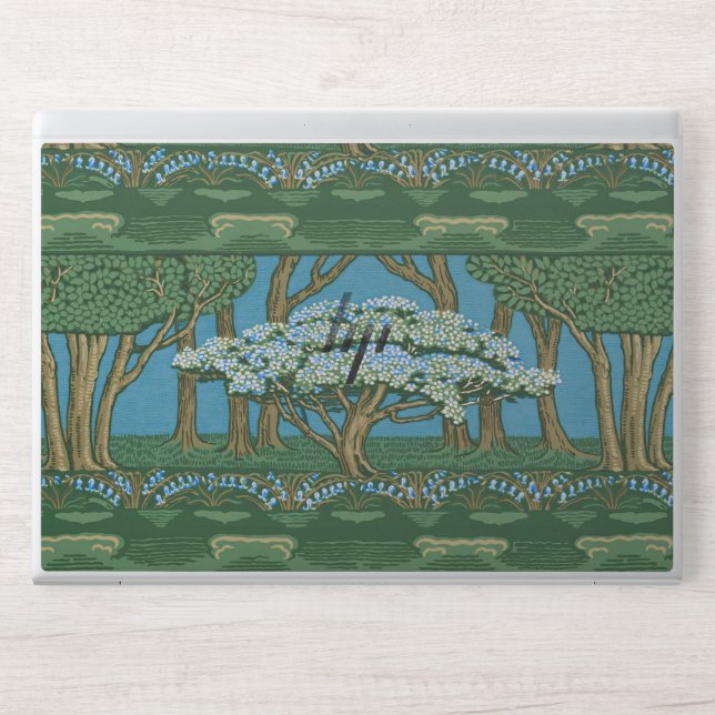 Walter Crane May Tree Wallpaper Green Blue HP Laptop Skin (Front)