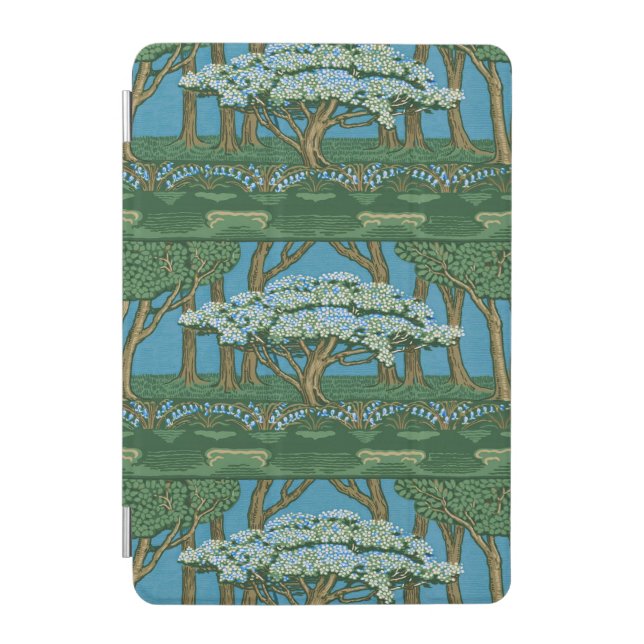 Walter Crane May Tree Wallpaper Green Blue iPad Mini Cover (Front)