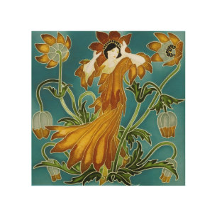 Walter Crane Orange Tulip Art Nouveau Floral