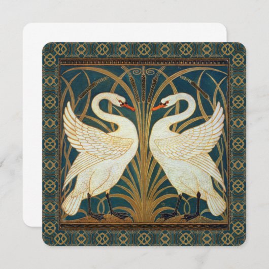 Walter Crane Swan, Rush And Iris Art Nouveau (Front/Back)