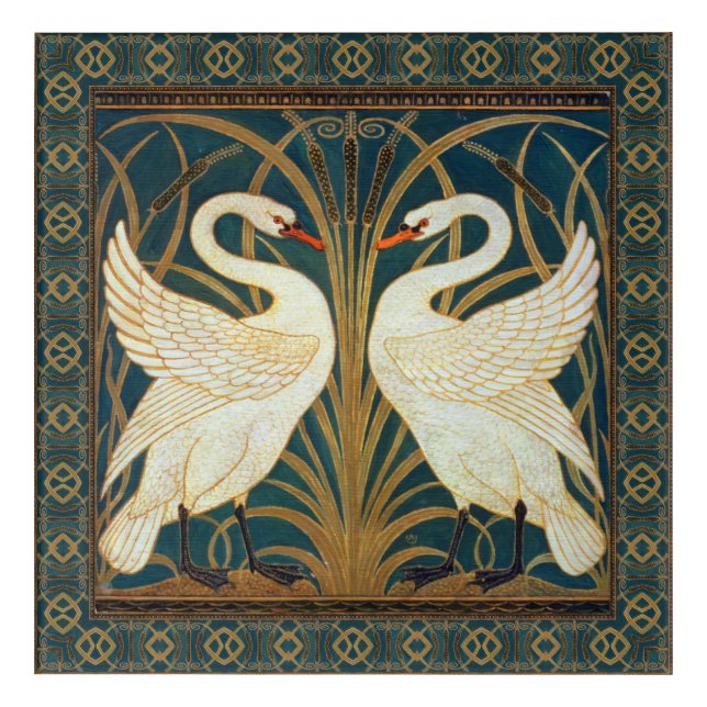 Walter Crane Swan, Rush And Iris Art Nouveau (Front)