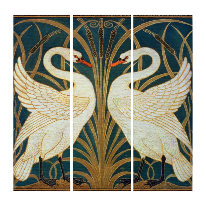 Walter Crane Swan, Rush And Iris Art Nouveau | Zazzle.com