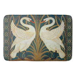 Walter Crane Swan, Rush And Iris Art Nouveau Bath Mat