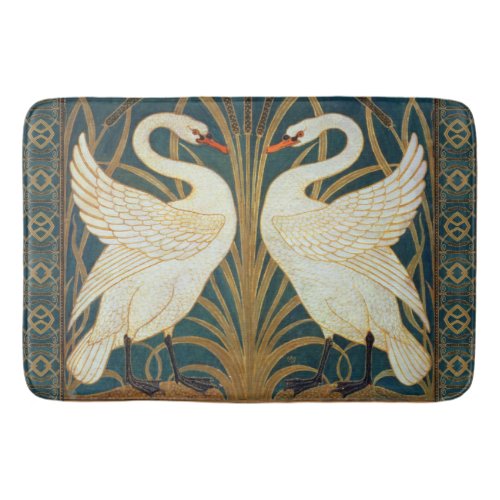 Walter Crane Swan Rush And Iris Art Nouveau Bath Mat
