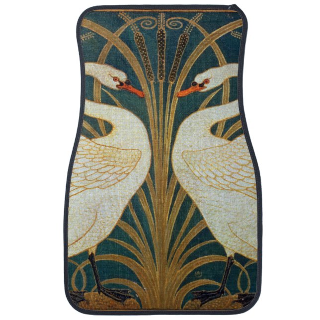 Walter Crane Swan, Rush And Iris Art Nouveau Car Floor Mat (Front)