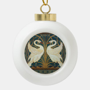Walter Crane Swan, Rush And Iris Art Nouveau Ceramic Ball Christmas Ornament