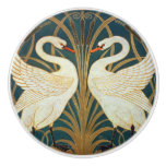Walter Crane Swan, Rush And Iris Art Nouveau Ceramic Knob