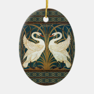 Walter Crane Swan, Rush And Iris Art Nouveau Ceramic Ornament