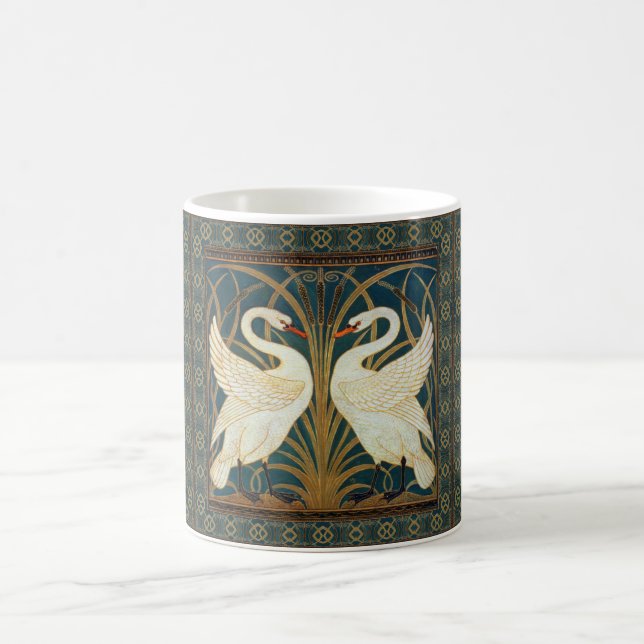 Walter Crane Swan, Rush And Iris Art Nouveau Coffee Mug (Center)