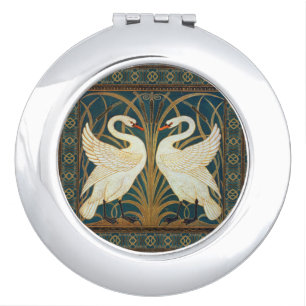 Walter Crane Swan, Rush And Iris Art Nouveau Compact Mirror