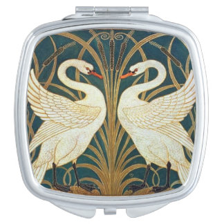 Walter Crane Swan, Rush And Iris Art Nouveau Compact Mirror