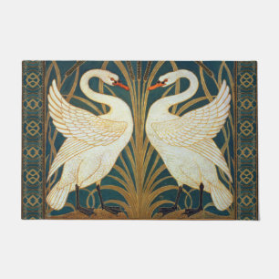 Walter Crane Swan, Rush And Iris Art Nouveau Doormat