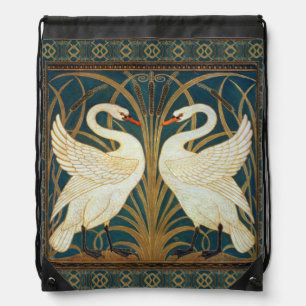 Walter Crane Swan, Rush And Iris Art Nouveau Drawstring Bag