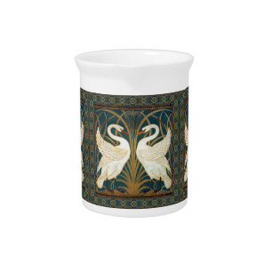 Walter Crane Swan, Rush And Iris Art Nouveau Drink Pitcher