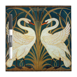 Walter Crane Swan, Rush And Iris Art Nouveau Dry-Erase Board