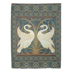 Walter Crane Swan, Rush And Iris Art Nouveau Duvet Cover
