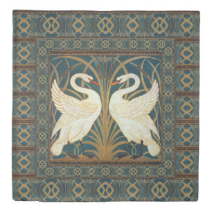 Walter Crane Swan, Rush And Iris Art Nouveau Duvet Cover