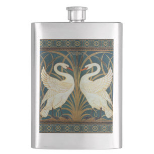 Walter Crane Swan, Rush And Iris Art Nouveau Flask