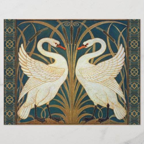 Walter Crane Swan Rush And Iris Art Nouveau Flyer