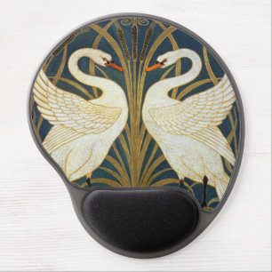 Walter Crane Swan Rush And Iris Art Nouveau Gel Mouse Pad