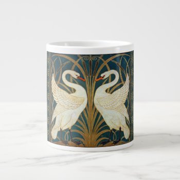 Walter Crane Swan  Rush And Iris Art Nouveau Giant Coffee Mug by artfoxx at Zazzle