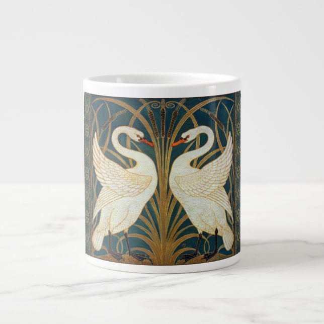 Walter Crane Swan, Rush And Iris Art Nouveau Giant Coffee Mug (Front)