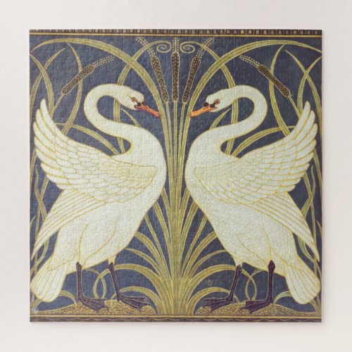 Walter Crane Swan Rush And Iris Art Nouveau Jigsaw Puzzle