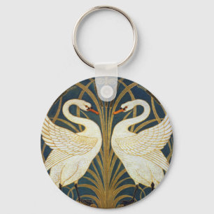 Walter Crane - Swan, Rush And Iris Art Nouveau Keychain