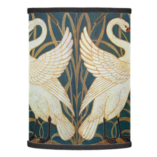 Walter Crane Swan, Rush And Iris Art Nouveau Lamp Shade (Left)
