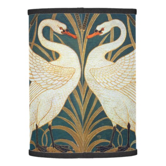 Walter Crane Swan, Rush And Iris Art Nouveau Lamp Shade (Back)