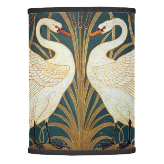 Walter Crane Swan, Rush And Iris Art Nouveau Lamp Shade (Front)