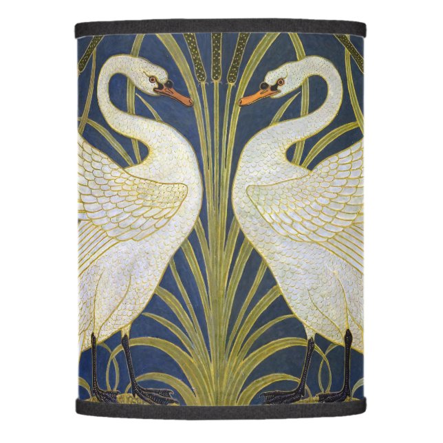 Walter Crane - Swan, Rush And Iris Art Nouveau Lamp Shade (Front)